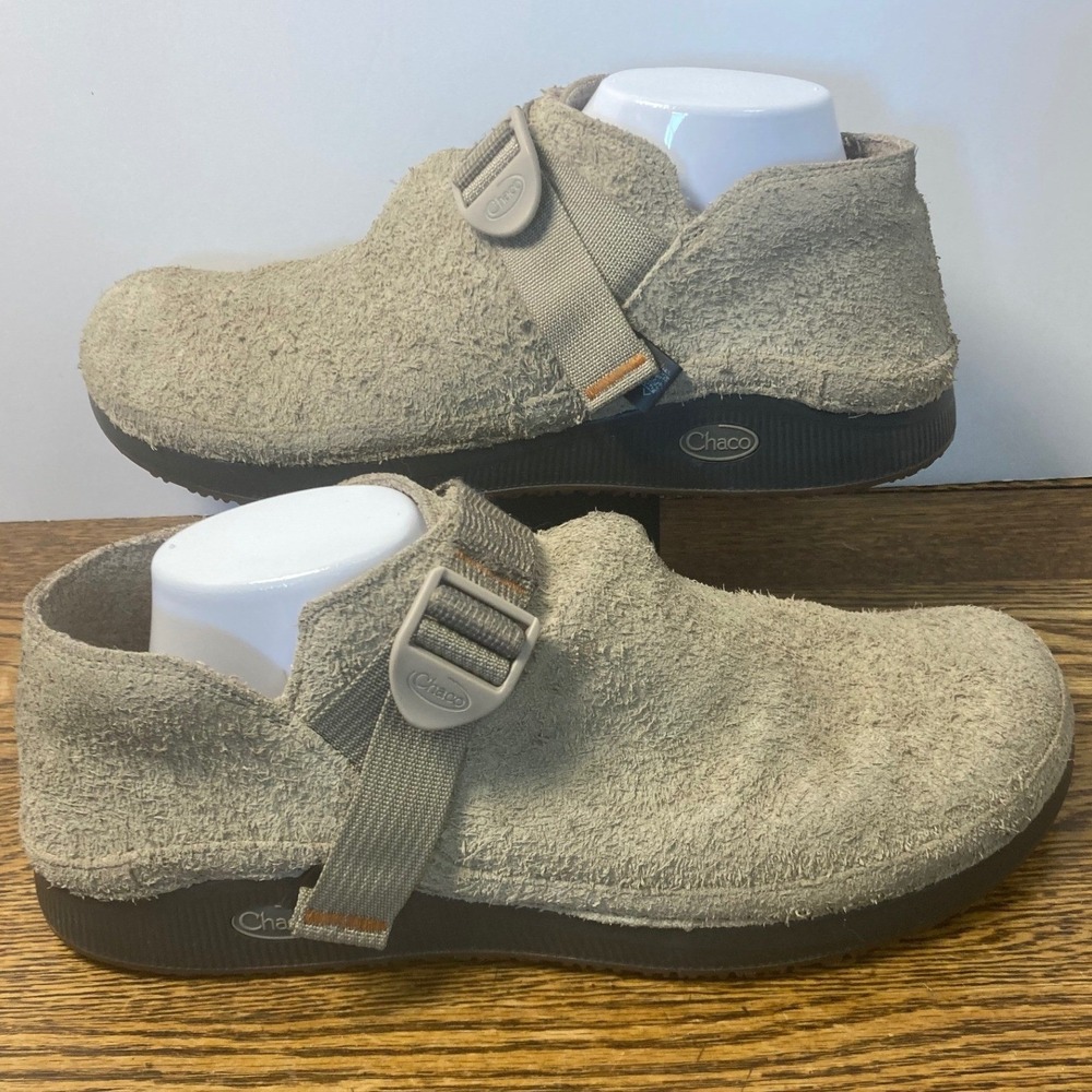 Chaco Paonia Clog Mens 12 Tan Suede Leather Slip On Shoes JCH108113